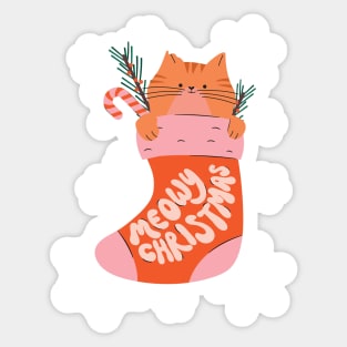 Meowy Christmas Sticker